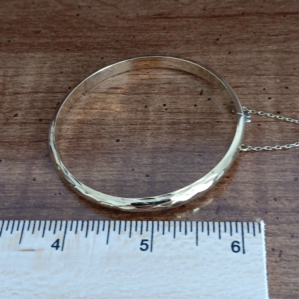 14k over sterling silver vintage bangle bracelet.